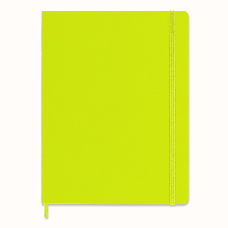 Notes MOLESKINE Classic XL (19x25cm), w linie, twarda oprawa, 192 strony, lemon green