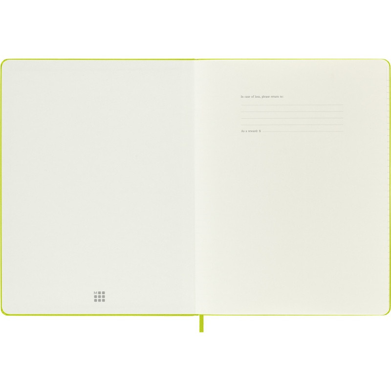 Notes MOLESKINE Classic XL (19x25cm), w linie, twarda oprawa, 192 strony, lemon green