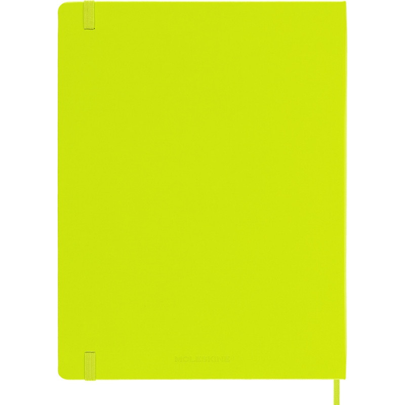 Notes MOLESKINE Classic XL (19x25cm), w linie, twarda oprawa, 192 strony, lemon green