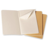 Zestaw 3 zeszytów MOLESKINE Cahier Journals P (9x14cm), gładki, 64 strony, piaskowy