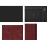 Zestaw kolekcjonerski MOLESKINE Shine, teczka + pióro wieczne Kaweco + niedatowany planer, metaliczny czerwony