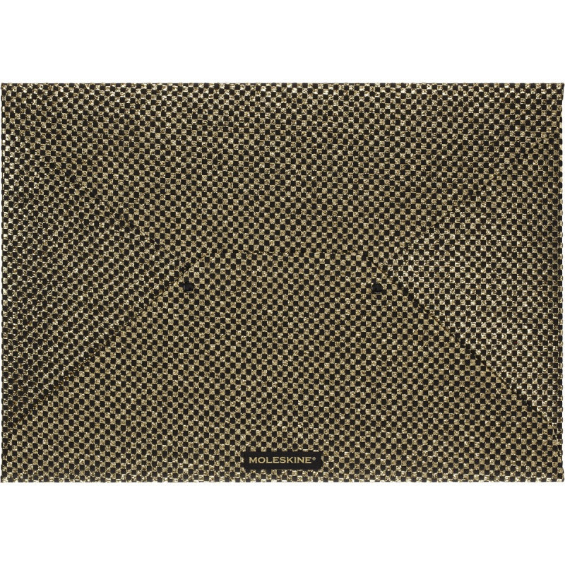 Zestaw kolekcjonerski MOLESKINE Shine, teczka + pióro wieczne Kaweco + notes w linie, metaliczny złoty