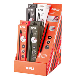 Display ołówków wiecznych APLI Infinite, HB, pudełko kart. z zawieszką, 20 szt., mix kolorów