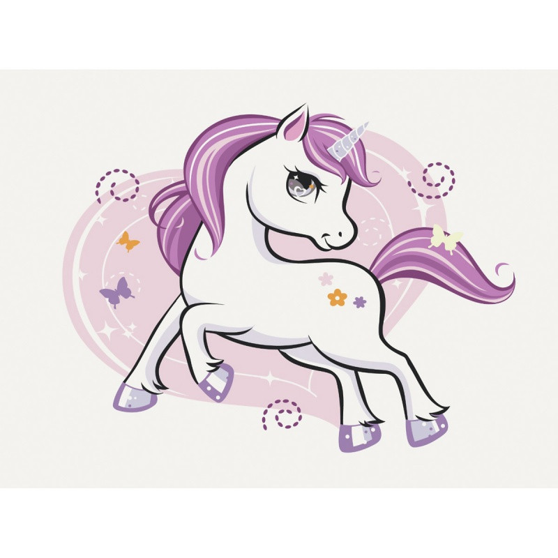Malowanie po numerach BRUSHME, 30x40 cm, kids, błyszczący jednorożec, 1 szt.