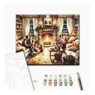 Malowanie po numerach BRUSHME, 40x50 cm, przytulny rodzinny wieczór, 1 szt., w pudełku
