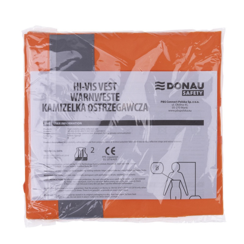 Kamizelka ostrzegawcza DONAU SAFETY, rozm. 3XL, pomarańczowa