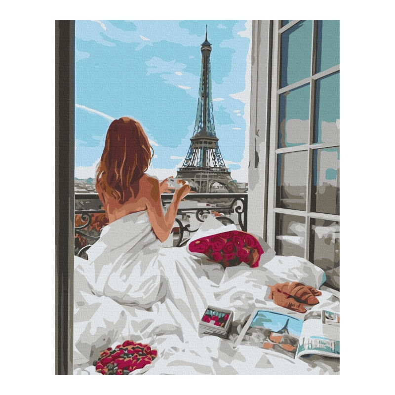 Malowanie po numerach BRUSHME, 40x50 cm, poranek w Paryżu, 1 szt., w pudełku