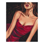 Malowanie po numerach BRUSHME, 40x50 cm, uwodzicielska czerwień, 1 szt., w pudełku