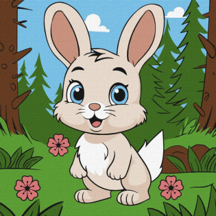 Malowanie po numerach IDEYKA, 25x25 cm, magiczny króliczek, 1 szt.