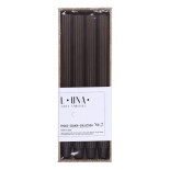 Świeca stołowa długa ryflowana DONAU HOME, 25x300 mm, 4 szt., brązowa