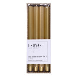 Świeca stołowa długa ryflowana DONAU HOME, lakierowana, 25x300 mm, 4 szt., złota