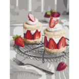 Malowanie po numerach IDEYKA, 30x40 cm, truskawkowa rozkosz, 1 szt.