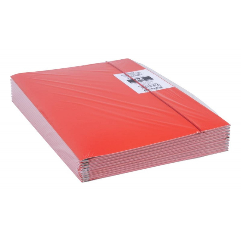 Teczka z gumką OFFICE PRODUCTS, karton/lakier, A4, 320gsm, 3-skrz., mix kolorów