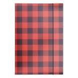 Teczka z gumką OFFICE PRODUCTS, karton/lakier, A4, 320gsm, 3-skrz., mix kolorów w kratę