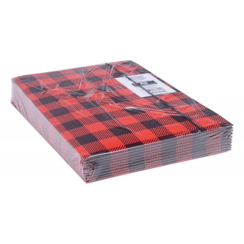 Teczka z gumką OFFICE PRODUCTS, karton/lakier, A4, 320gsm, 3-skrz., mix kolorów w kratę