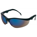 Okulary ochronne MCR Klondike Plus, niebieskie lustrzane soczewki, czarne oprawki