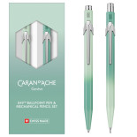 Zestaw długopis 849 i ołówek 844 CARAN D'ACHE Misty Forest, w etui, zielony