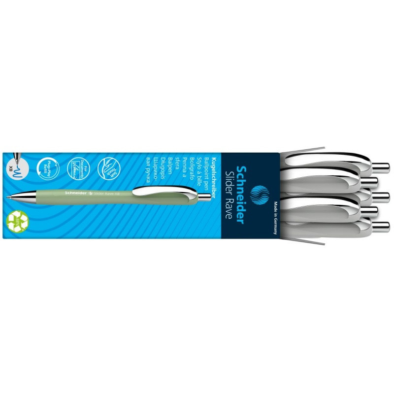 Długopis automatyczny SCHNEIDER Slider Rave, XB, 1szt., szary