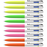 Długopis automatyczny SCHNEIDER TAKE 4 Neon, M, 4 kolory wkładu, 10 szt., mix kolorów