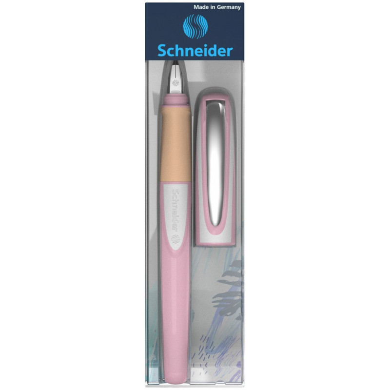 Pióro wieczne SCHNEIDER Ray, M, pud. plastikowe, różowo-białe
