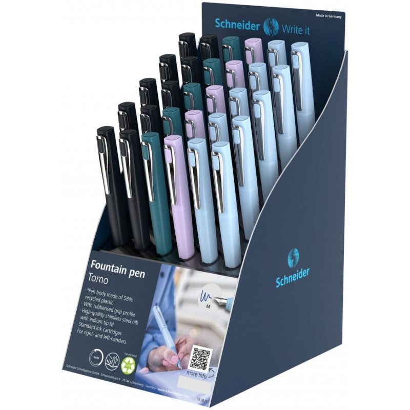 Display piór wiecznych SCHNEIDER Tomo, M, 30 szt., mix kolorów