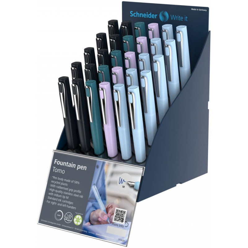 SIS Display piór wiecznych SCHNEIDER Tomo, M, 30 szt., mix kolorów