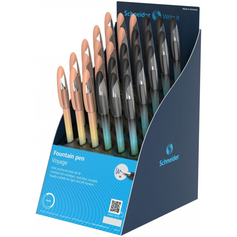 Display piór wiecznych SCHNEIDER Voyage, M, 30 szt., mix kolorów