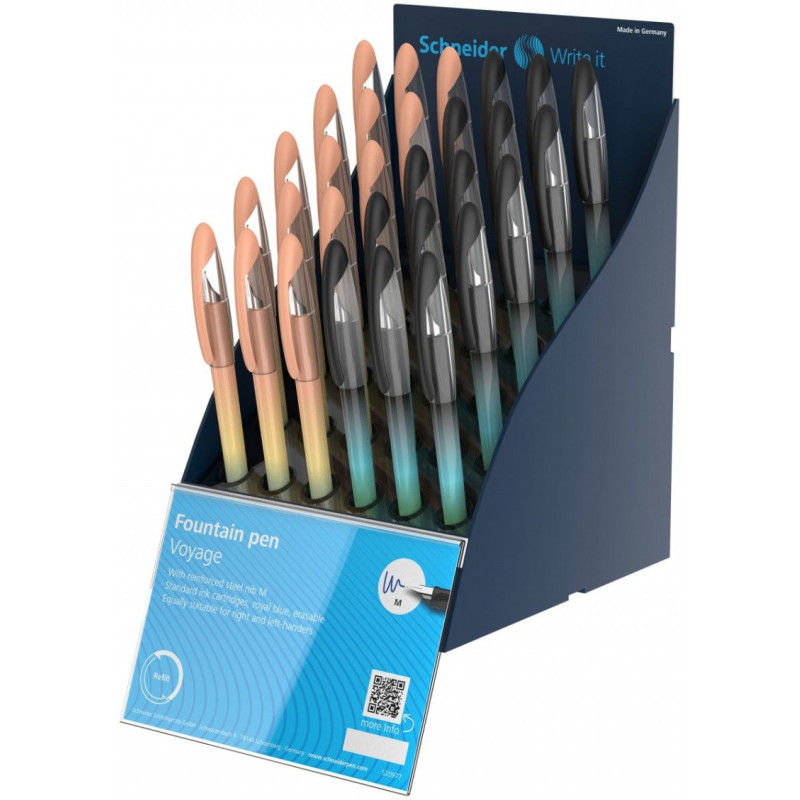 SIS Display piór wiecznych SCHNEIDER Voyage, M, 30 szt., mix kolorów