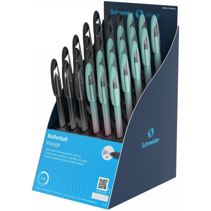 Display piór kulkowych SCHNEIDER Voyage, M, 30 szt., mix kolorów