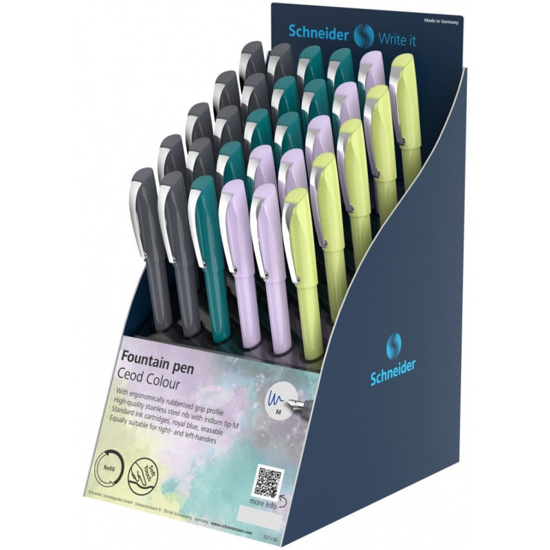 Display piór wiecznych SCHNEIDER Ceod Colour, M, 30 szt., mix kolorów