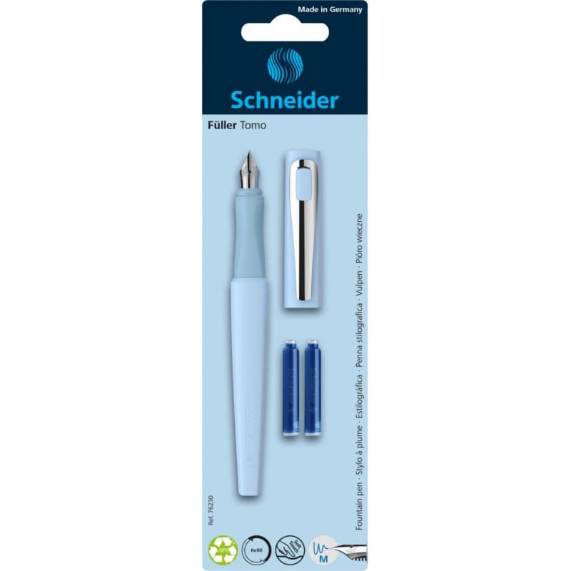 Pióro wieczne SCHNEIDER Tomo, M, 2 naboje, blister, mix kolorów