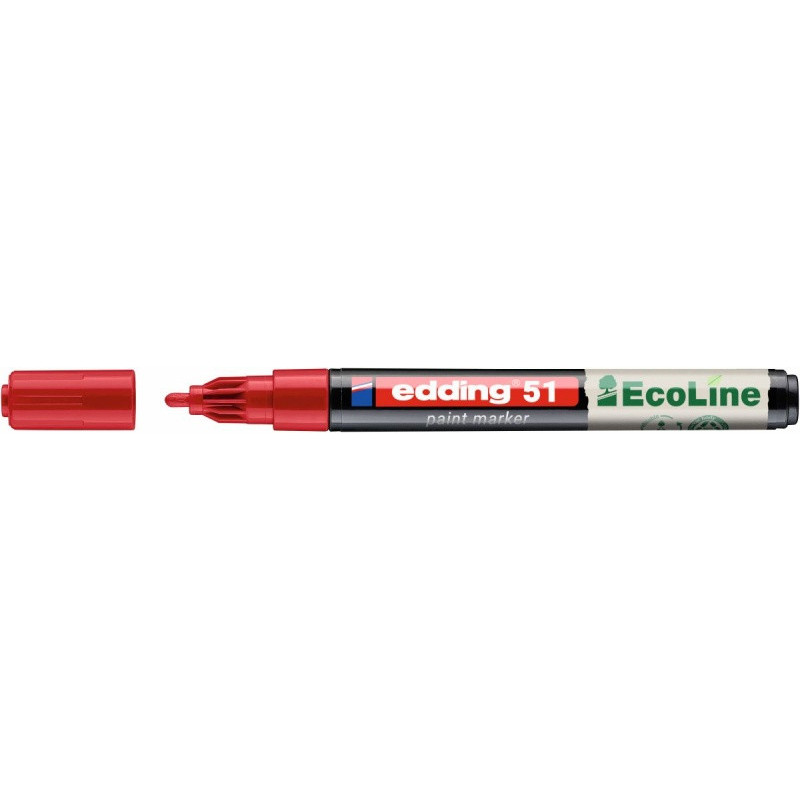 Marker olejowy na bazie wody e-51 EDDING EcoLine, 1-2mm, czerwony