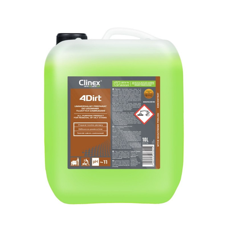 Preparat CLINEX 4Dirt, do usuwania tłustych zabrudzeń, 10l