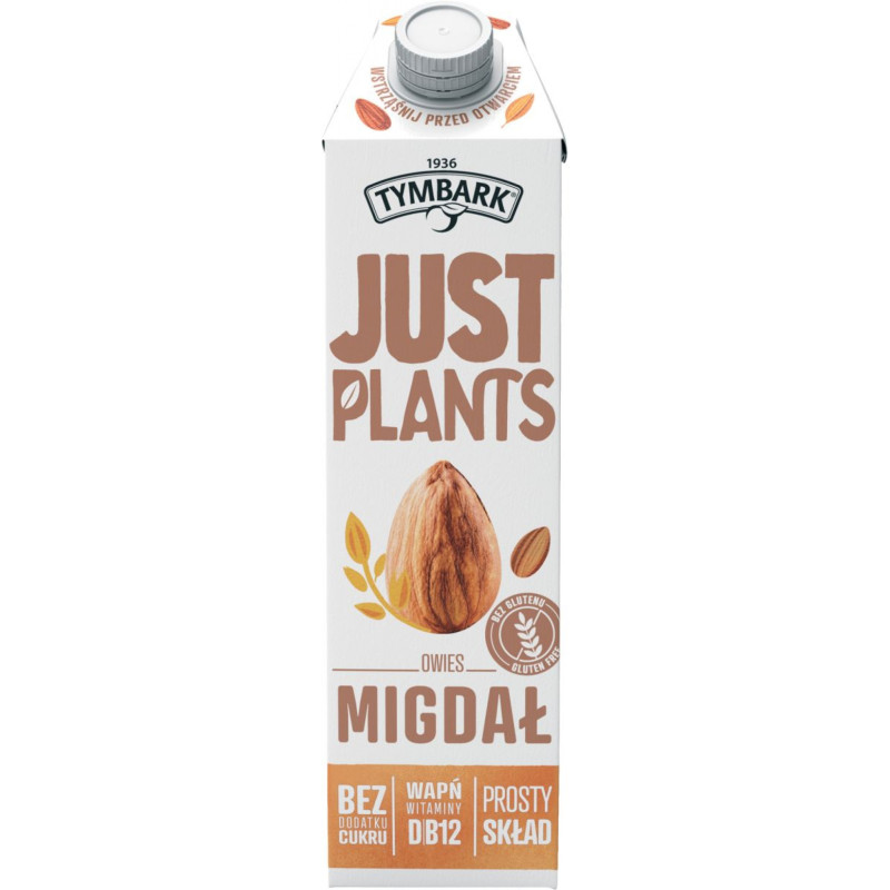 Napój roślinny TYMBARK Just Plants, owies-migdał, 1l