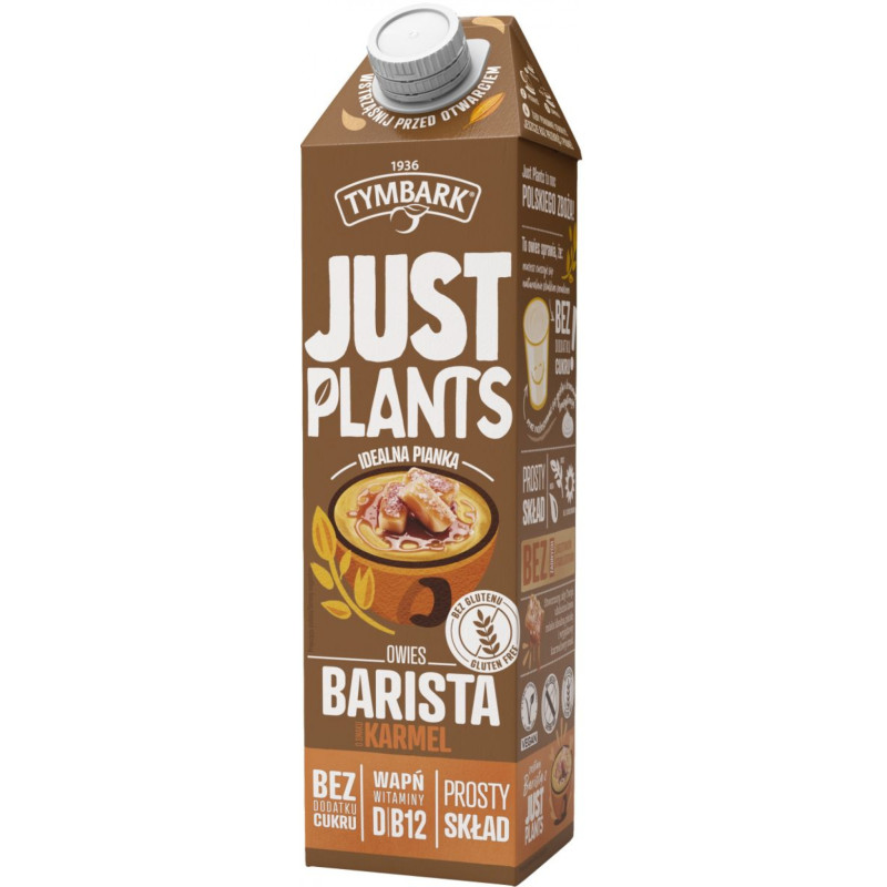 Napój roślinny TYMBARK Just Plants, owies-karmel, barista, 1l