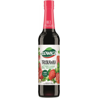 Syrop owocowy ŁOWICZ, truskawkowy, 400ml