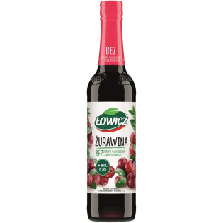Syrop owocowy ŁOWICZ, żurawinowy, 400ml