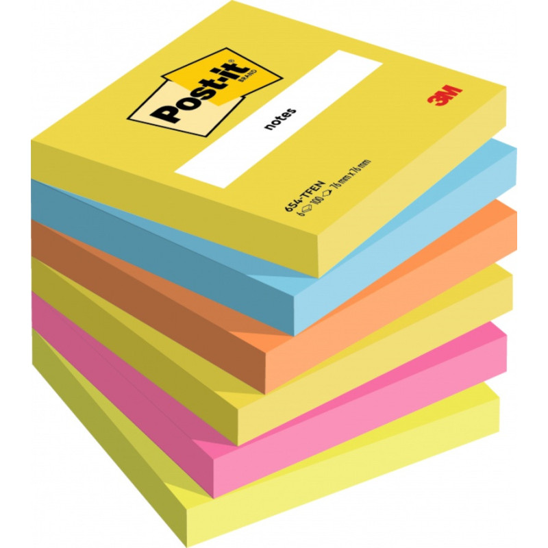 Karteczki samoprzylepne Post-it®, ENERGETIC, 76x76mm, 6x100 kart.