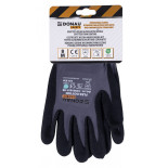 Rękawice DONAU SAFETY Flex-Dotted, kat. II, rozm. 8, szare