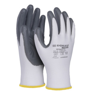 Rękawice DONAU SAFETY Nitrile 01, kat. II, rozm. 8, szare