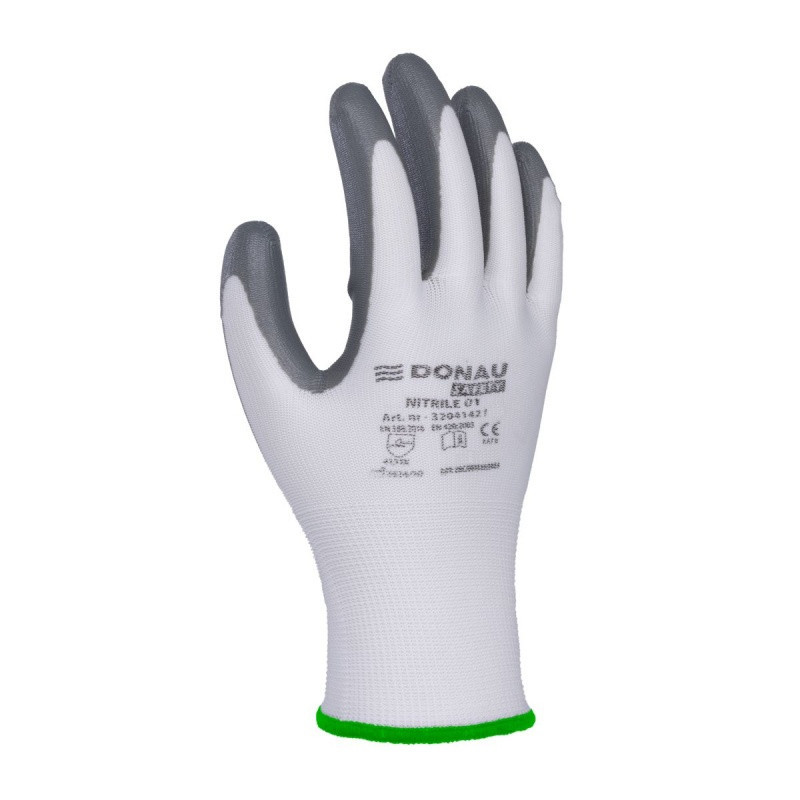 Rękawice DONAU SAFETY Nitrile 01, kat. II, rozm. 11, szare