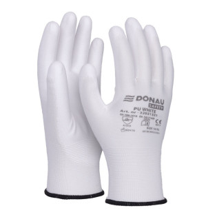 Rękawice DONAU SAFETY PU White, kat. II, rozm. 10, białe