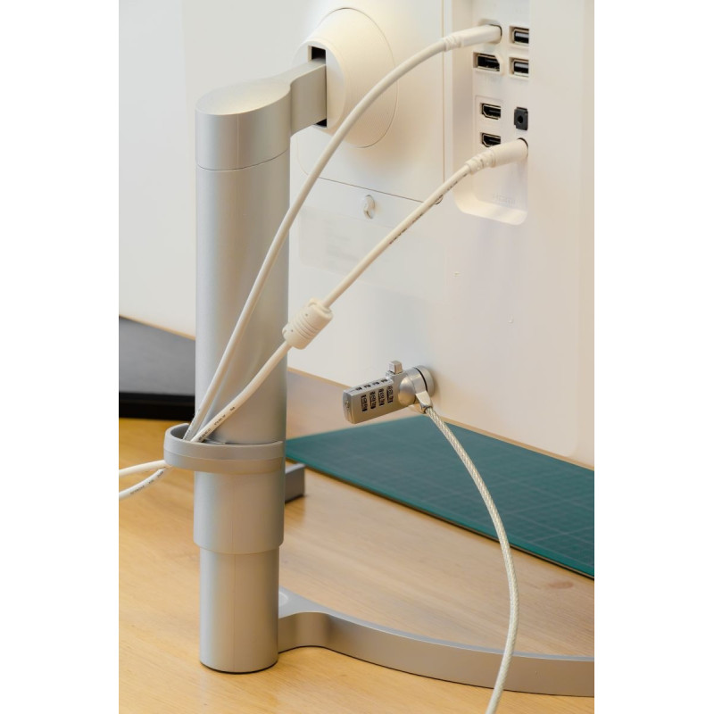 Blokada kablowa Q-CONNECT, do monitora/laptopa, na zamek szyfrowy, 1,8m, szara