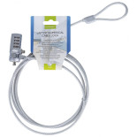 Blokada kablowa Q-CONNECT, do monitora/laptopa, na zamek szyfrowy, 1,8m, szara