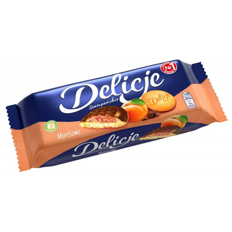 Ciastka DELICJE SZAMPAŃSKIE, 147g, morelowe