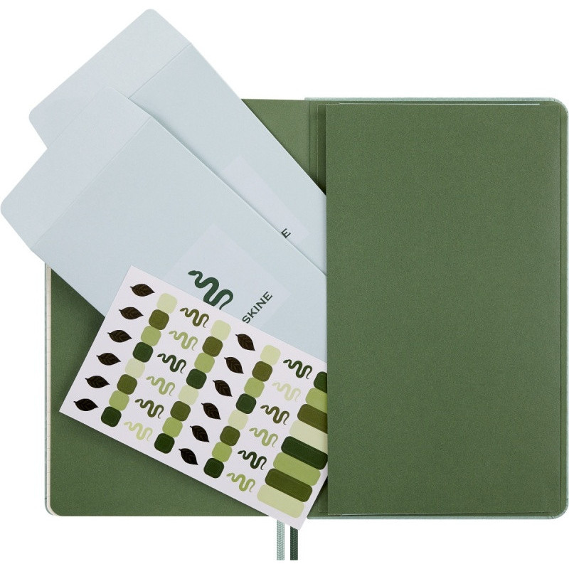 Notes MOLESKINE Snake 2025, L, synt. skóra węża, w linie, 13x21 cm, w pudełku, zielony
