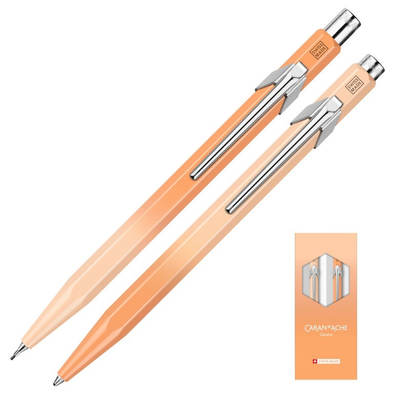 Zestaw długopis 849 i ołówek 844 CARAN D'ACHE Sunset Sky, w etui, pomarańczowy