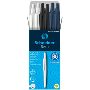 Długopis automatyczny SCHNEIDER Reco, M, box, 6 szt., mix kolorów
