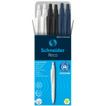 Długopis automatyczny SCHNEIDER Reco, M, box, 6 szt., mix kolorów