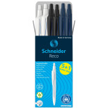 Długopis automatyczny SCHNEIDER Reco, M, box, 6 szt., mix kolorów